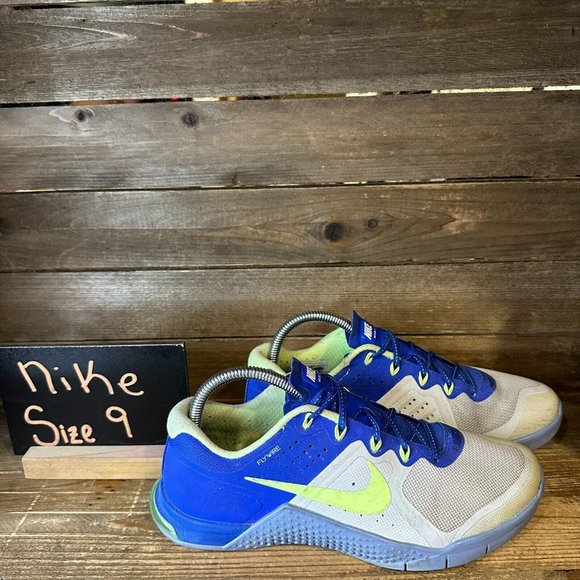 Womens Nike Metcon 2 Gray Blue Athletic Crossfit Training Shoes Sneakers‎ Size 9 - Picture 1 of 7